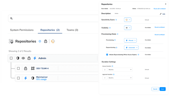 Repositories Provision example